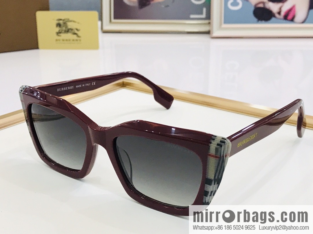 Burberry color matching plate frame unisex sunglasses