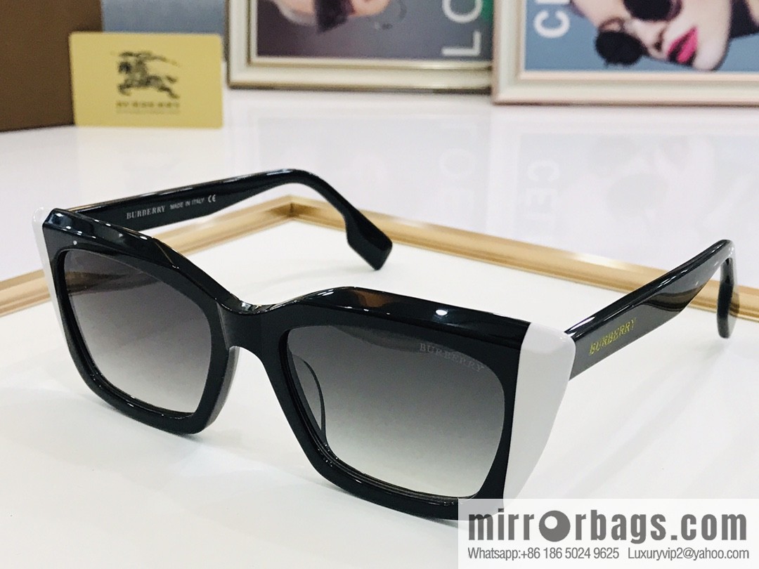 Burberry color matching plate frame unisex sunglasses