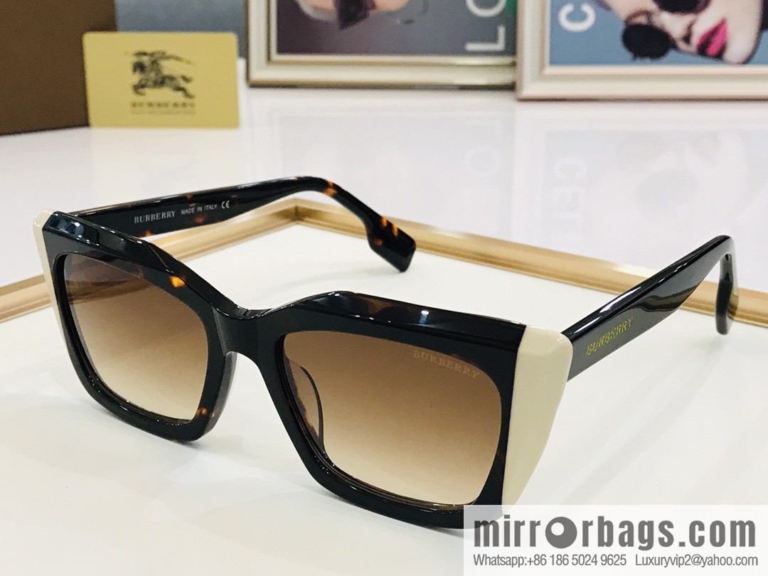 Burberry color matching plate frame unisex sunglasses