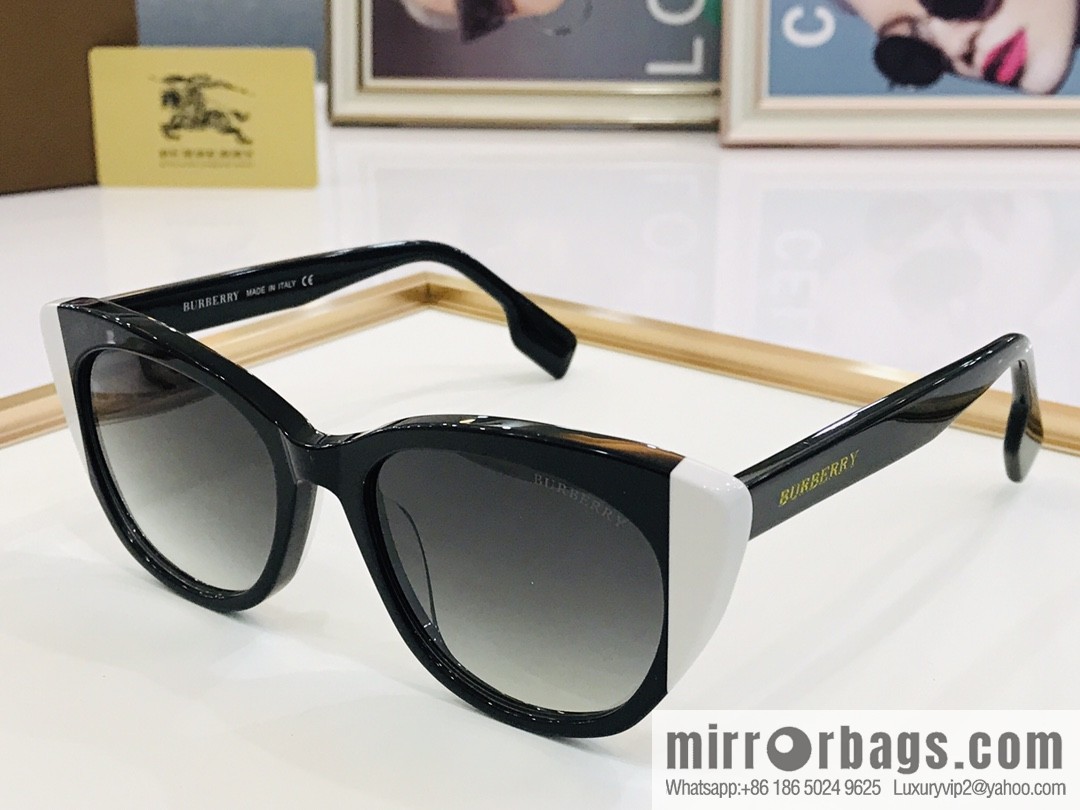 Burberry color matching plate frame unisex sunglasses