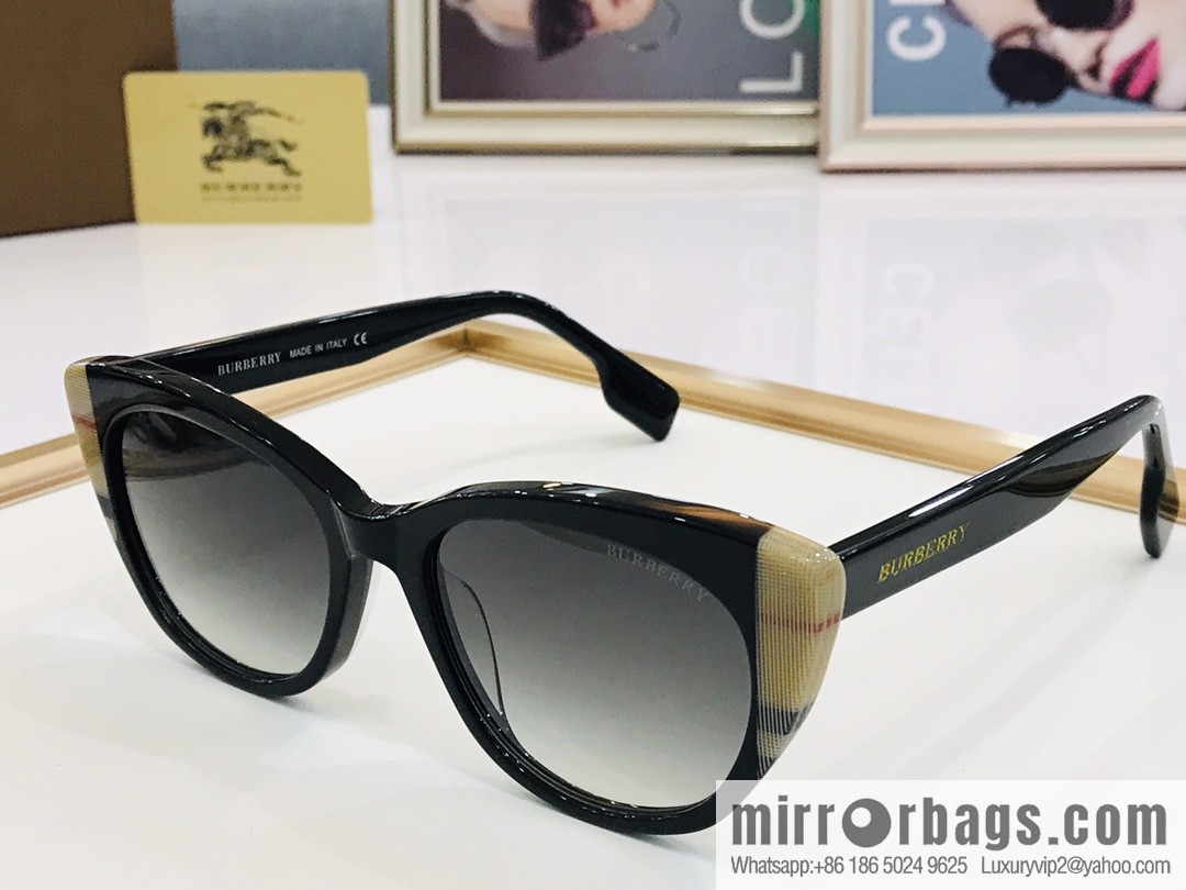 Burberry color matching plate frame unisex sunglasses