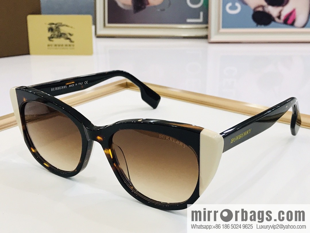 Burberry color matching plate frame unisex sunglasses