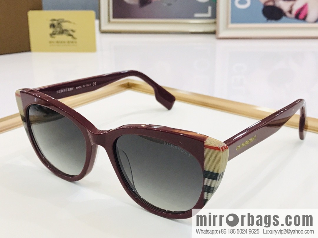 Burberry color matching plate frame unisex sunglasses