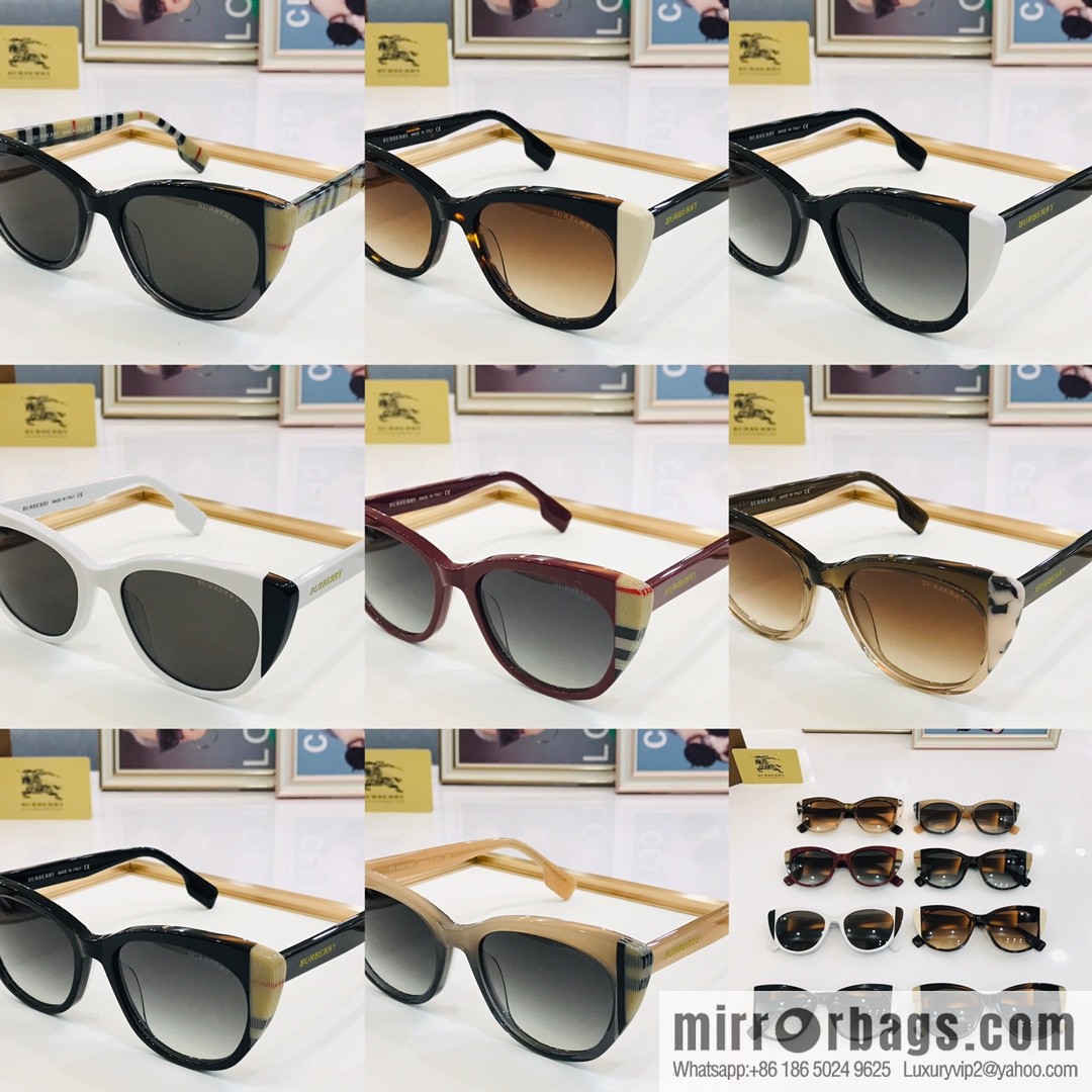 Burberry color matching plate frame unisex sunglasses