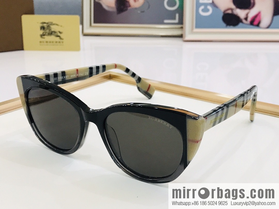 Burberry color matching plate frame unisex sunglasses