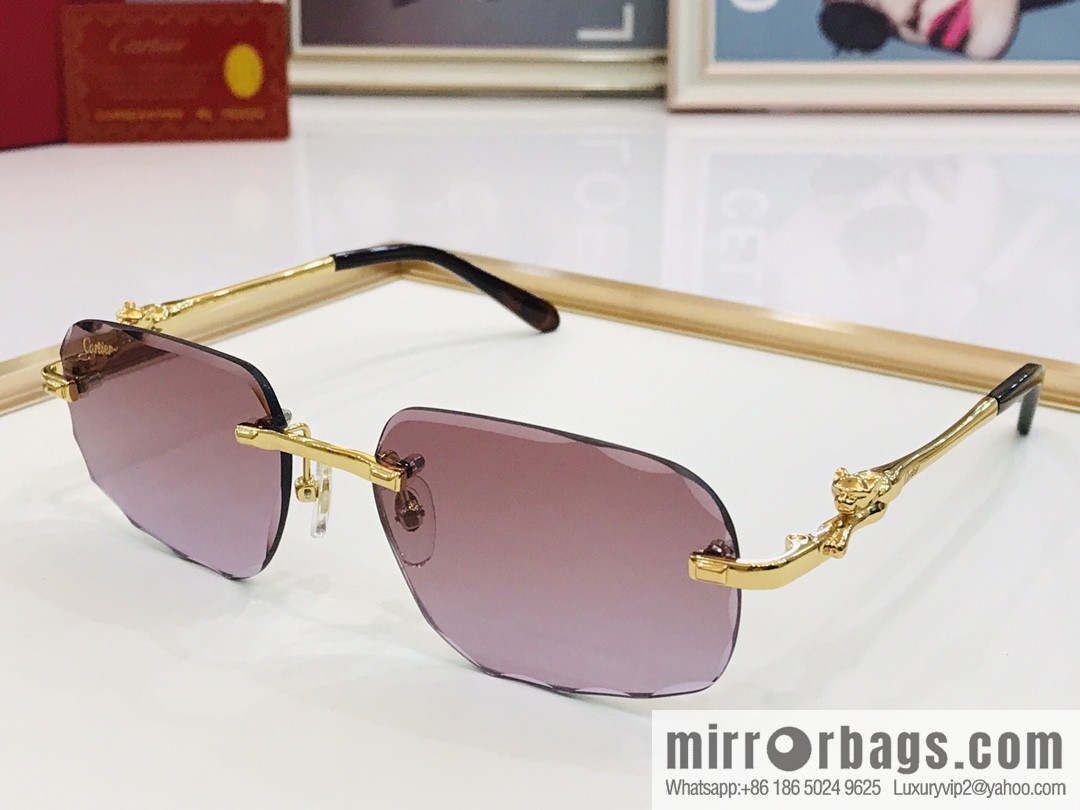 Cartier fashion casual rimless unisex sunglasses