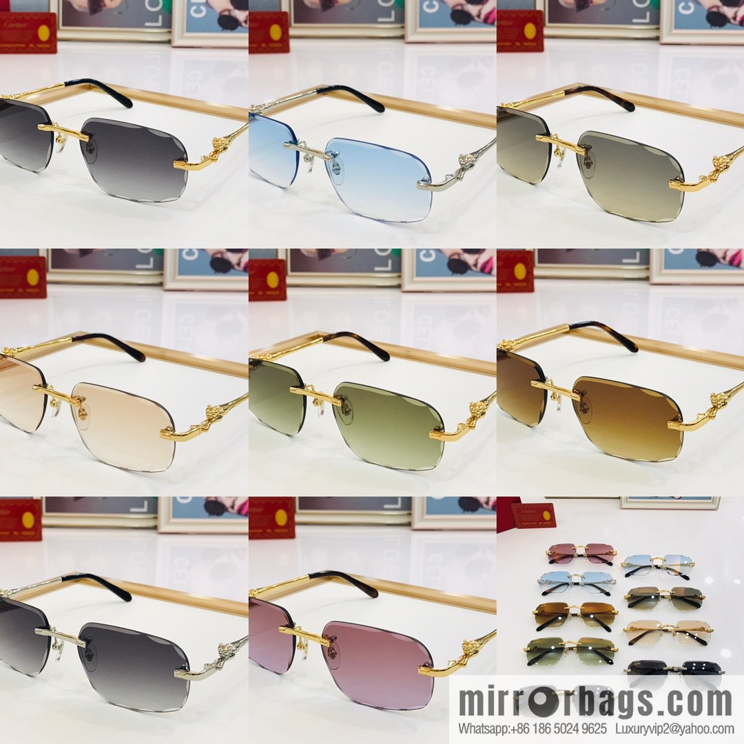 Cartier fashion casual rimless unisex sunglasses