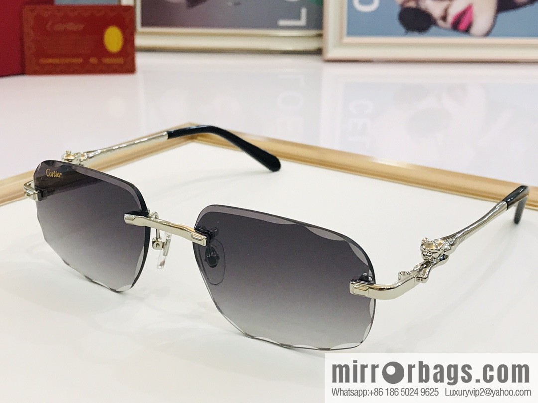 Cartier fashion casual rimless unisex sunglasses