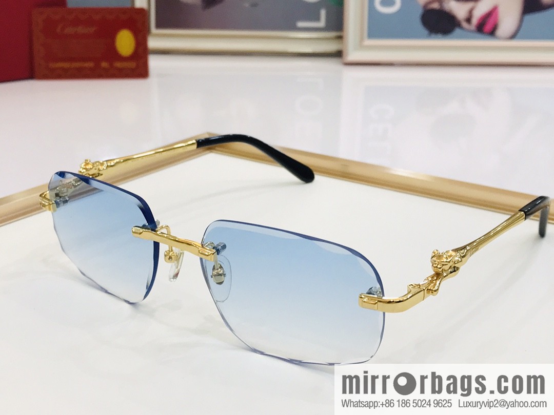 Cartier fashion casual rimless unisex sunglasses