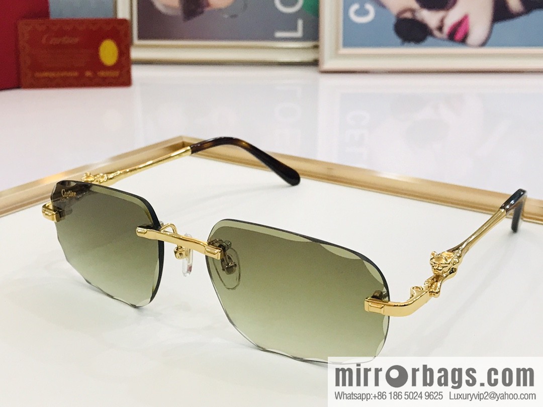 Cartier fashion casual rimless unisex sunglasses