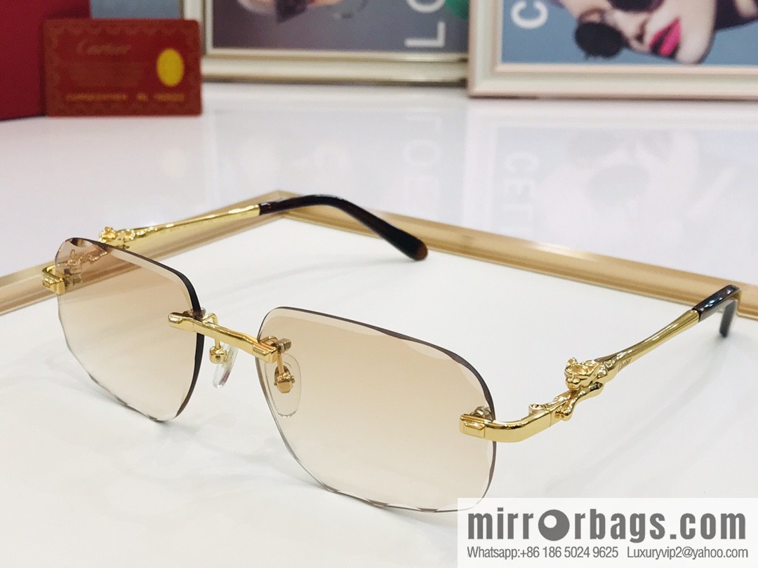 Cartier fashion casual rimless unisex sunglasses