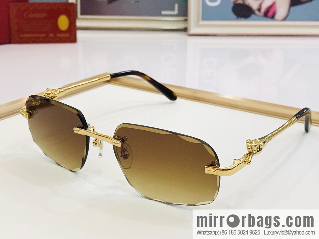 Cartier fashion casual rimless unisex sunglasses