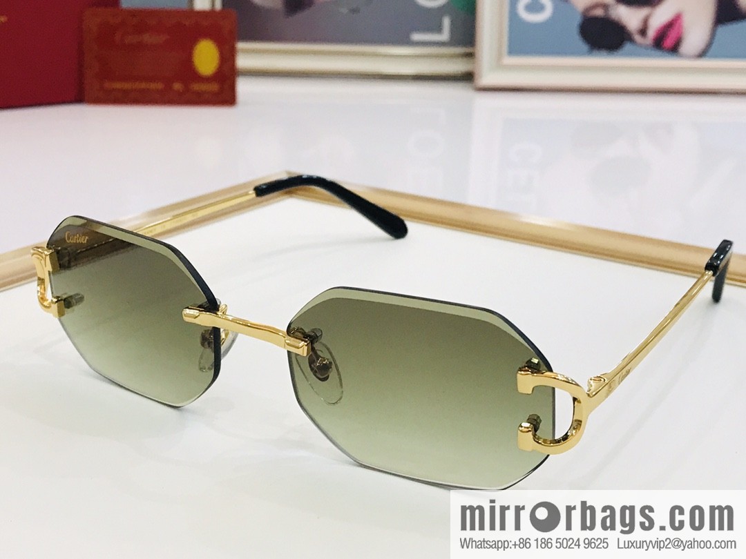 Cartier rimless unisex sunglasses