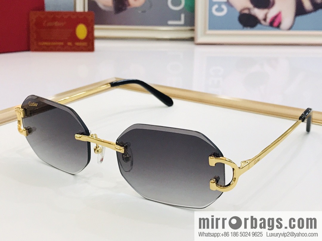Cartier rimless unisex sunglasses