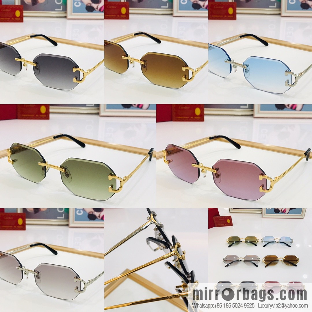 Cartier rimless unisex sunglasses