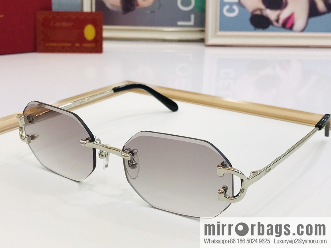 Cartier rimless unisex sunglasses