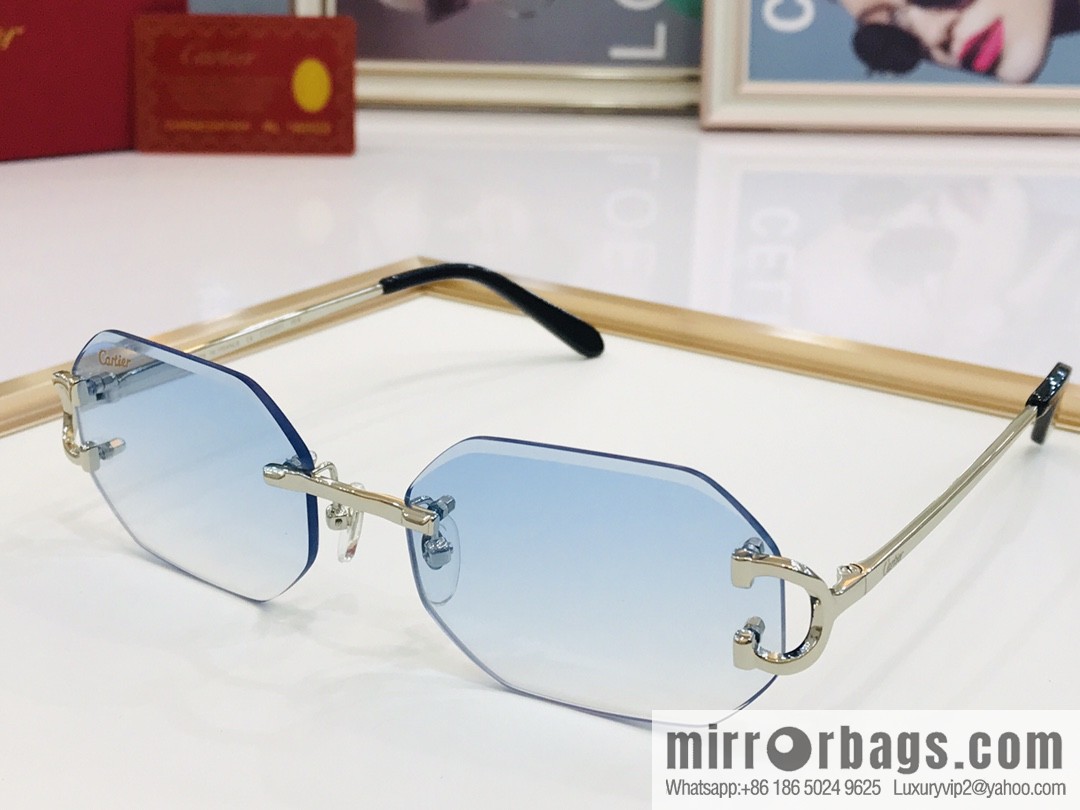 Cartier rimless unisex sunglasses