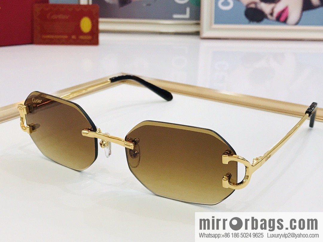 Cartier rimless unisex sunglasses