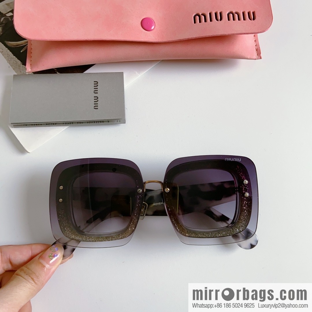 MIUMIU Miu flash piece square frame large frame women's sunglasses
