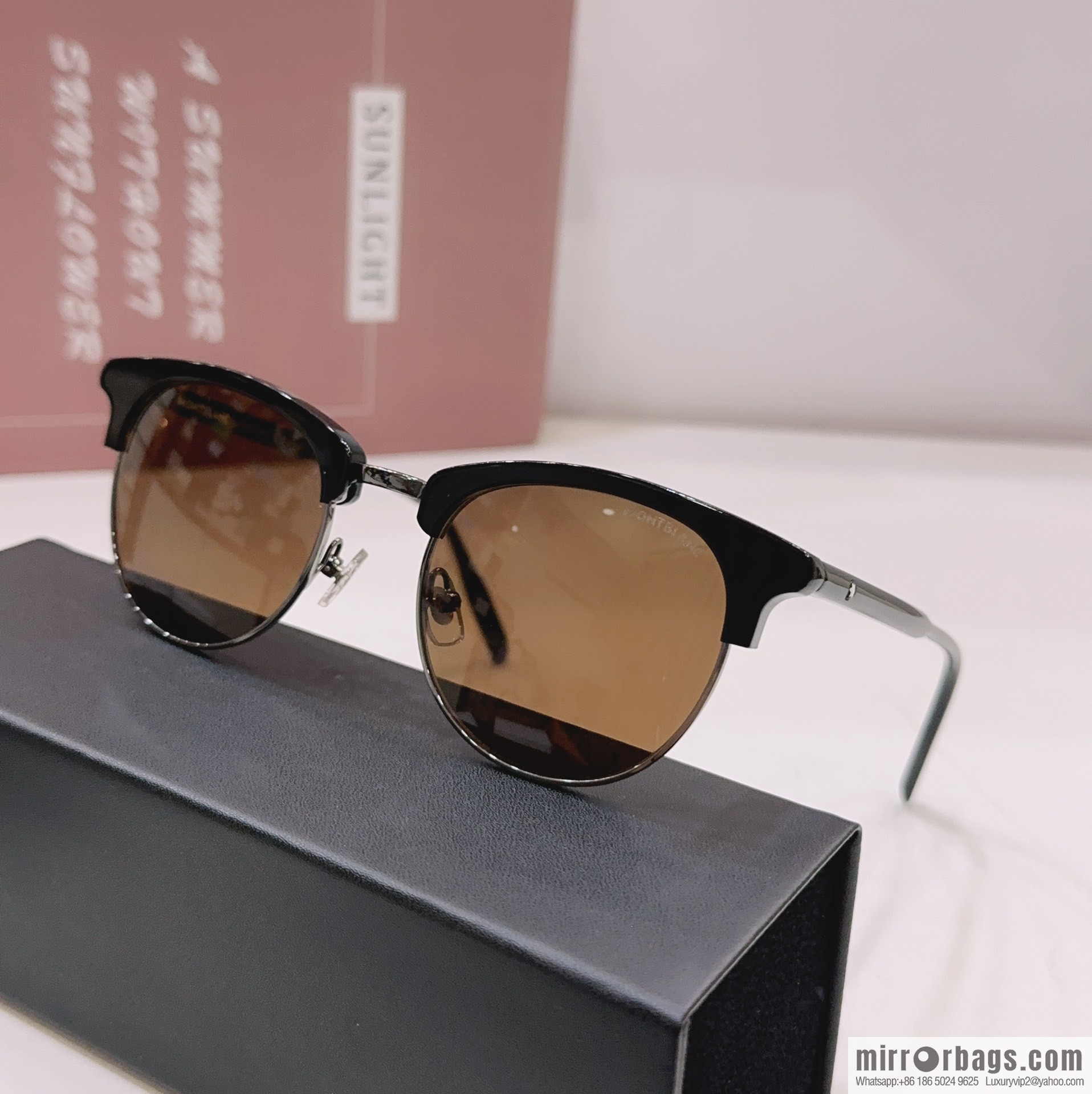 MONTBLANC Montblanc Round Frame Men's Sunglasses