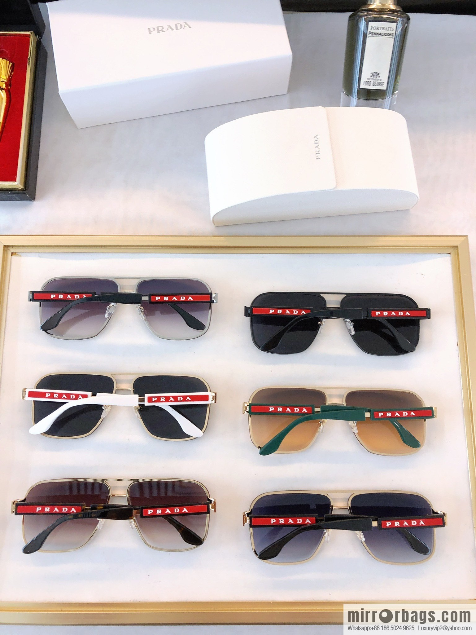 Prada three-dimensional letter square sunglasses