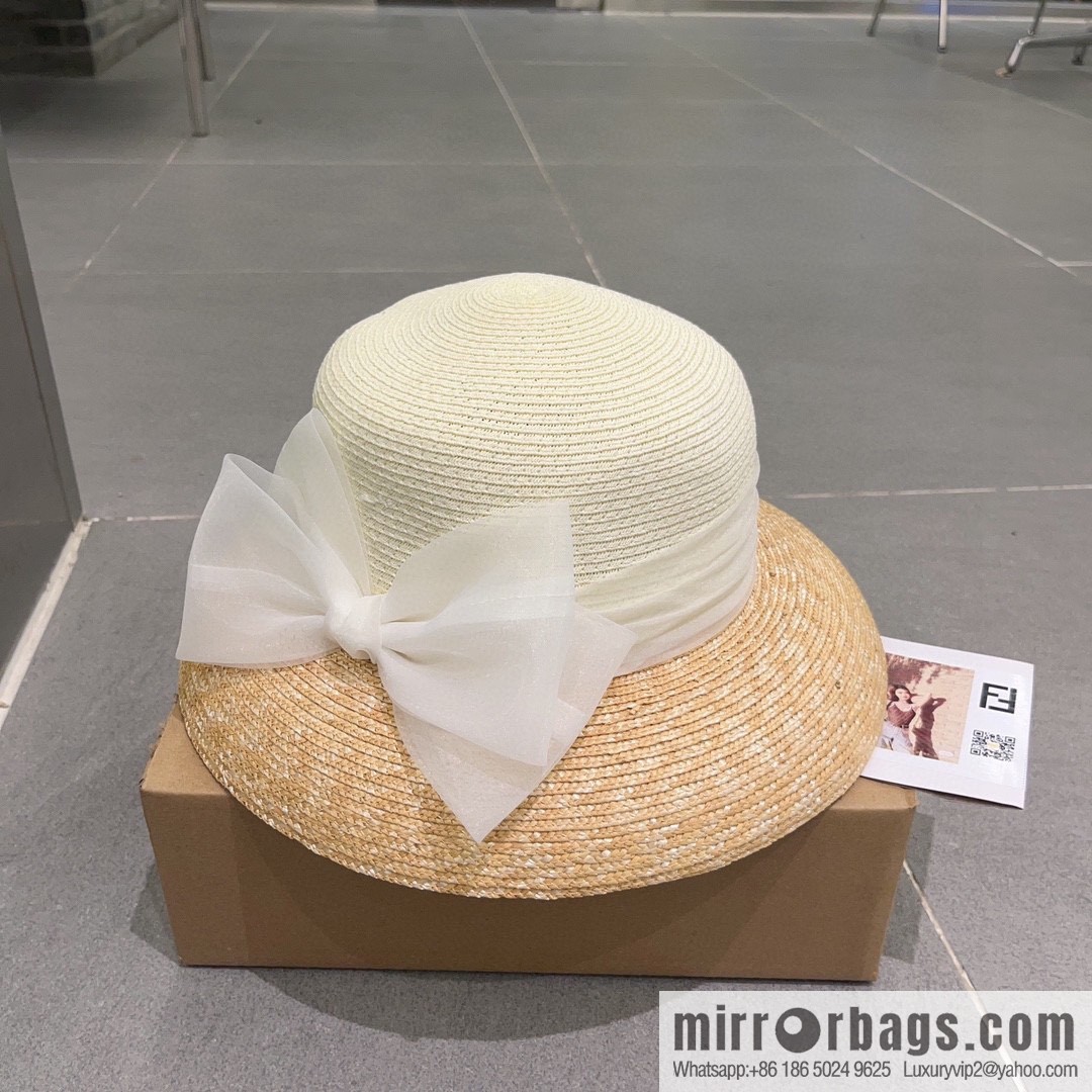 Dior Dior straw straw spell organza bow new straw hat