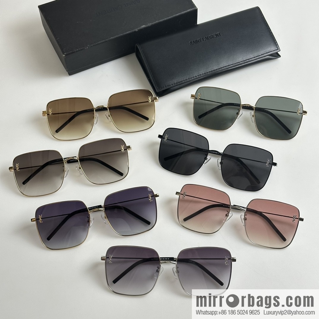 SAINT LAURENT Metal square fashion sunglasses