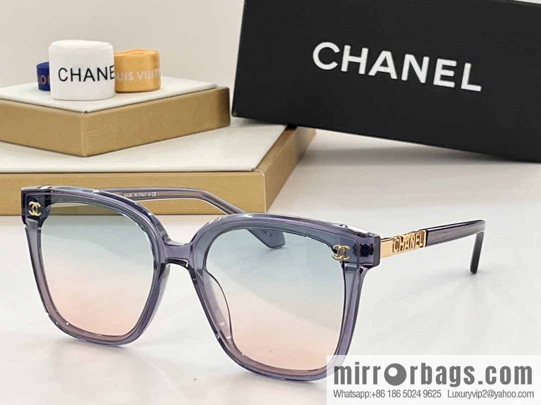 Chanel temple logo letter women's sunglasses