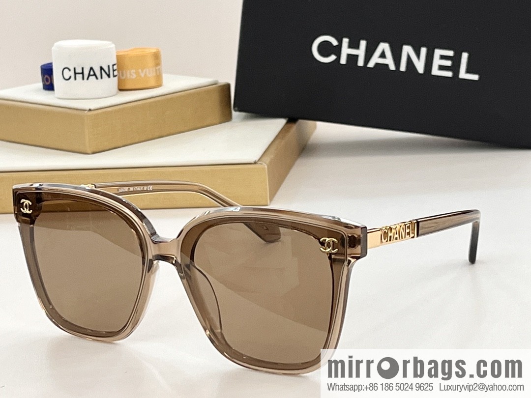 Chanel temple logo letter women's sunglasses