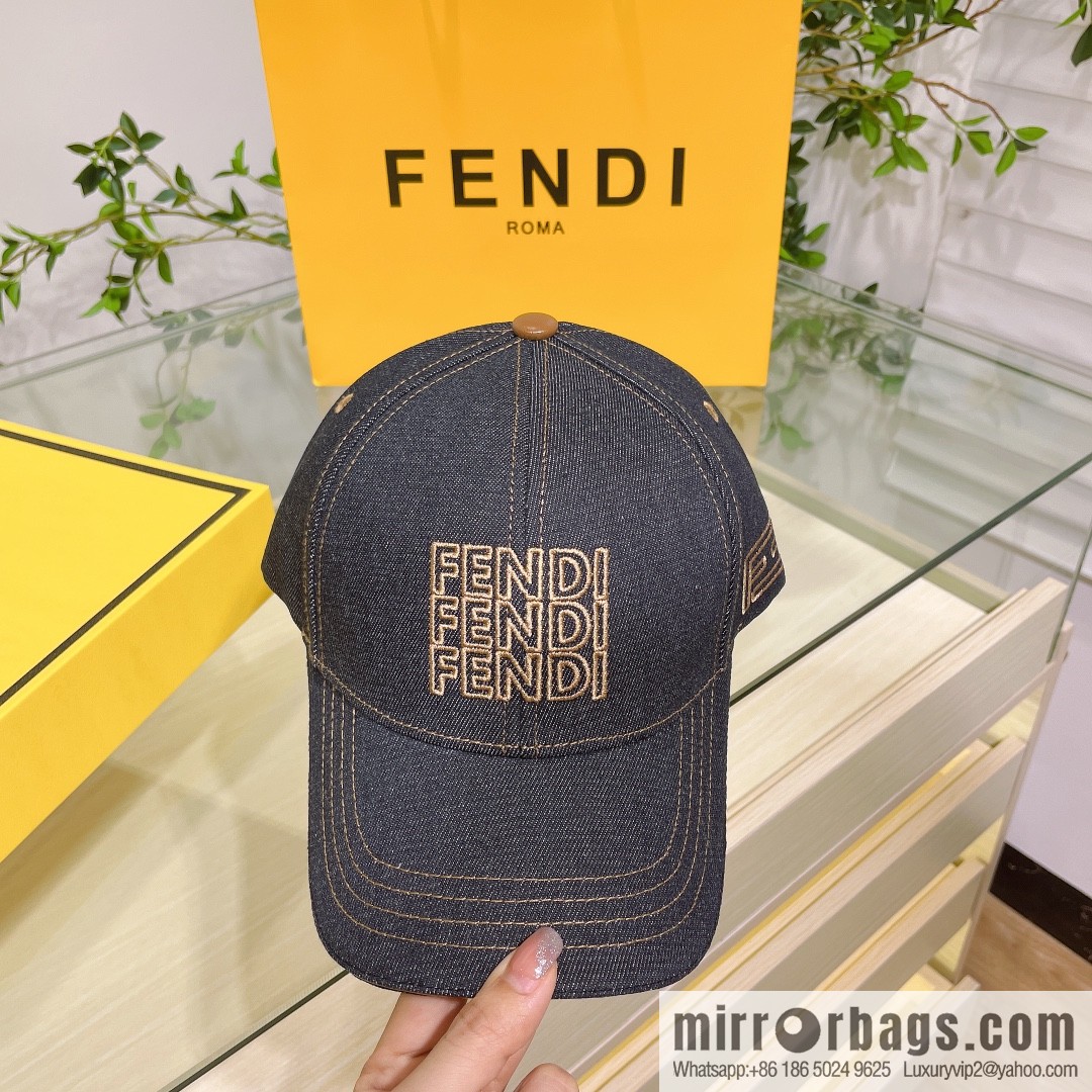 FENDI Fendi's new washed denim baseball cap