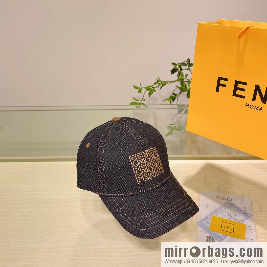 FENDI Fendi's new washed denim baseball cap