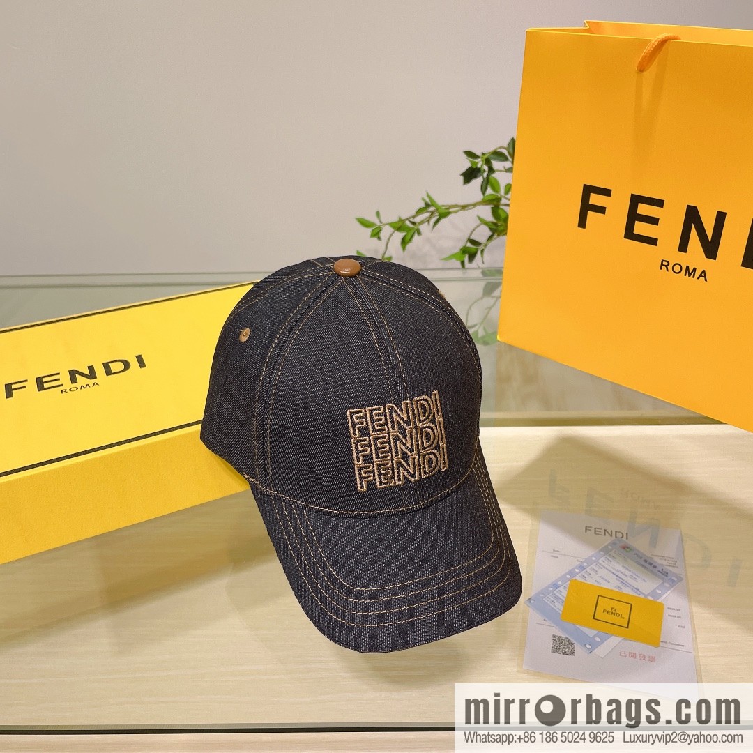 FENDI Fendi's new washed denim baseball cap