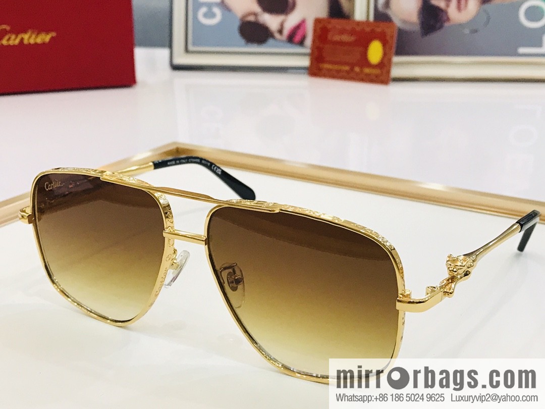 Cartier Metal Framed Men's Sunglasses