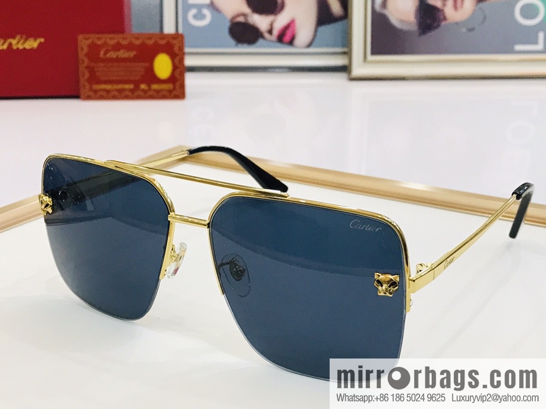 Cartier Cartier official website classic men's half-frame sunglasses