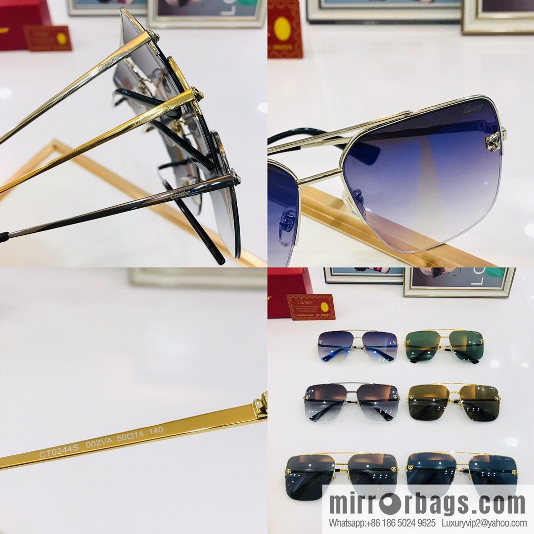 Cartier Cartier official website classic men's half-frame sunglasses