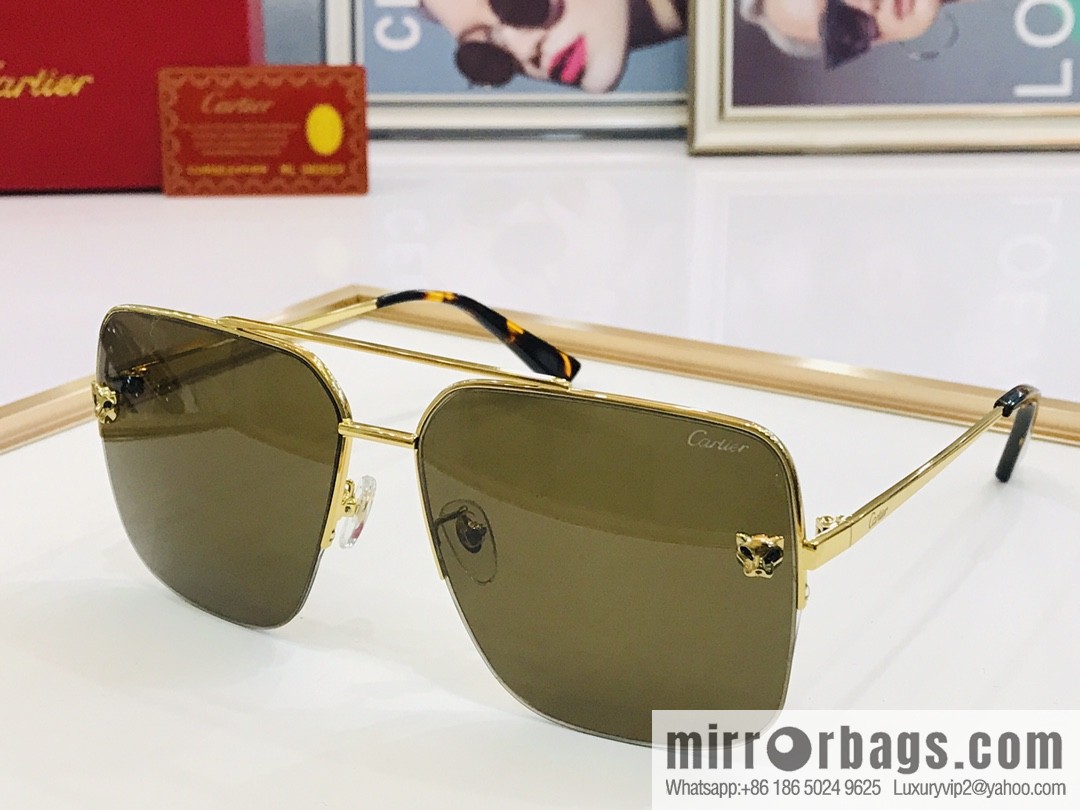 Cartier Cartier official website classic men's half-frame sunglasses