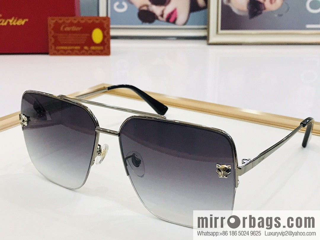 Cartier Cartier official website classic men's half-frame sunglasses