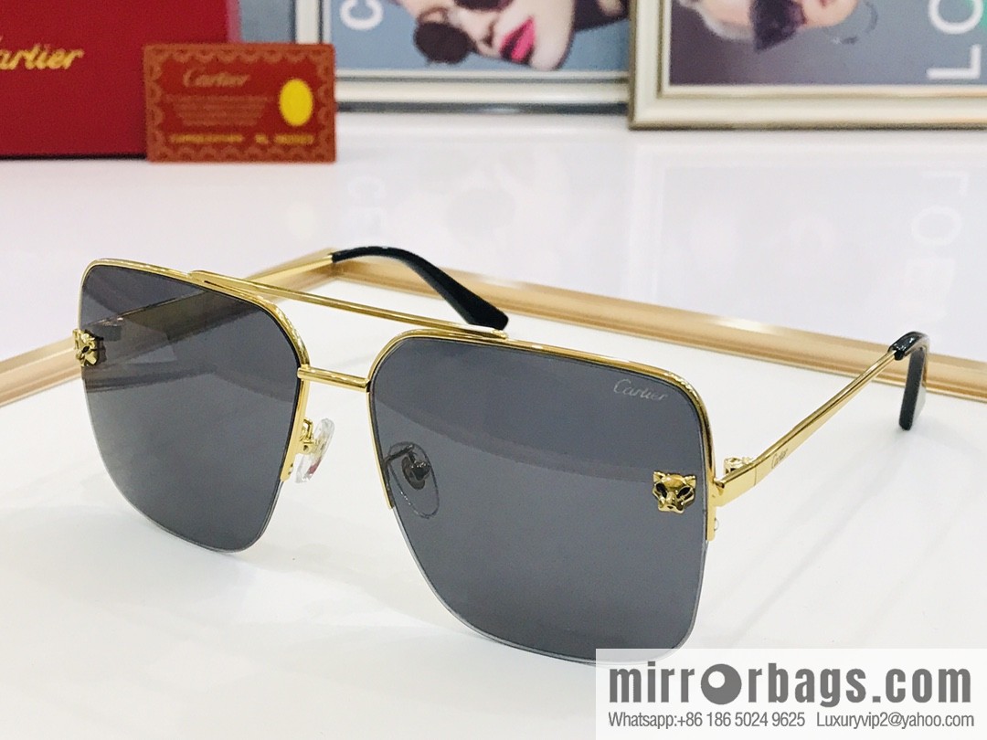 Cartier Cartier official website classic men's half-frame sunglasses