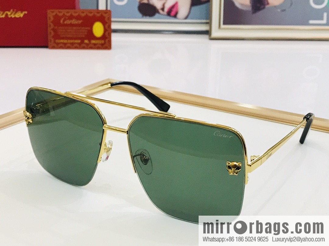Cartier Cartier official website classic men's half-frame sunglasses