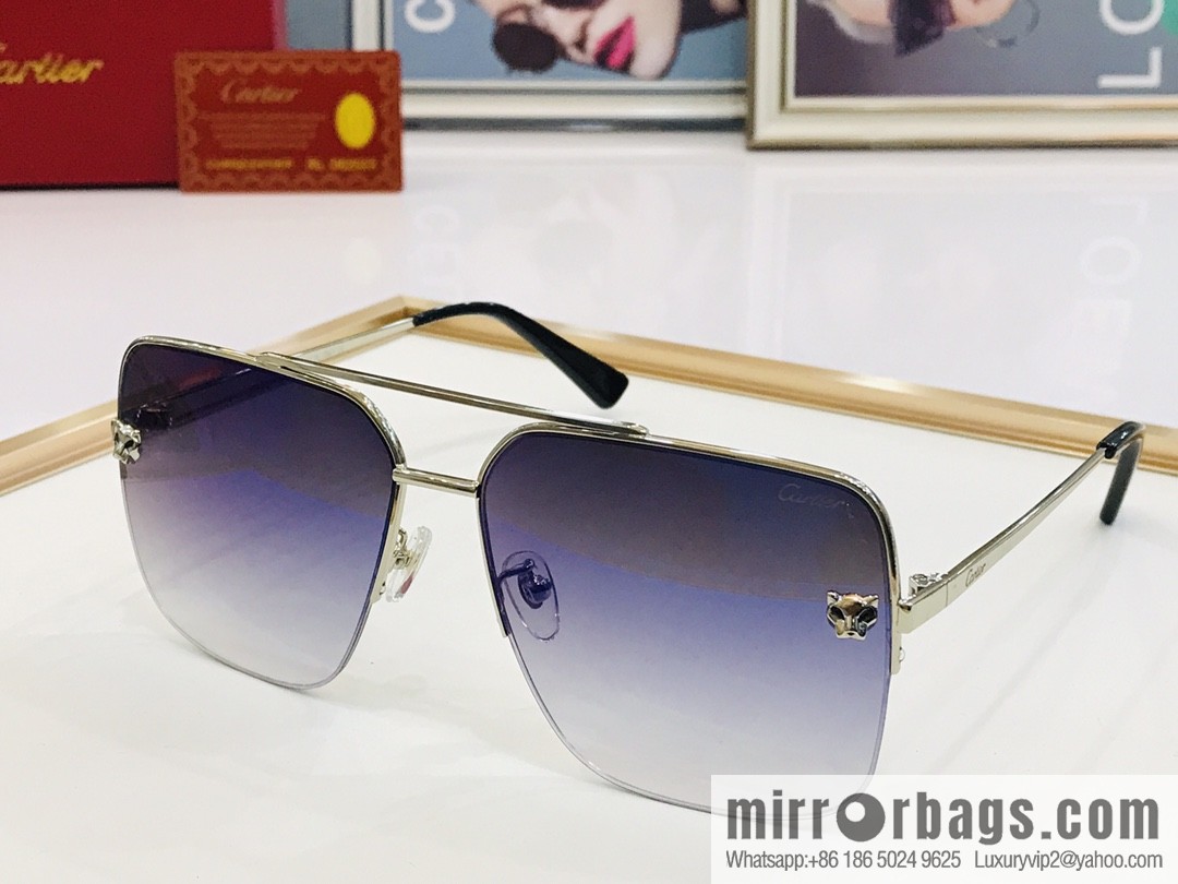 Cartier Cartier official website classic men's half-frame sunglasses