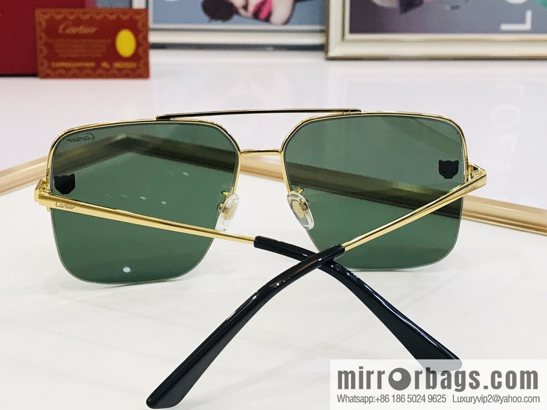 Cartier Cartier official website classic men's half-frame sunglasses