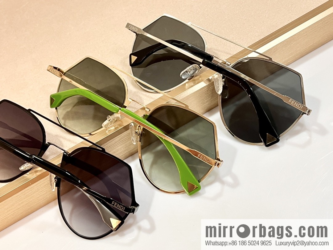 Fendi irregular metal frame unisex sunglasses