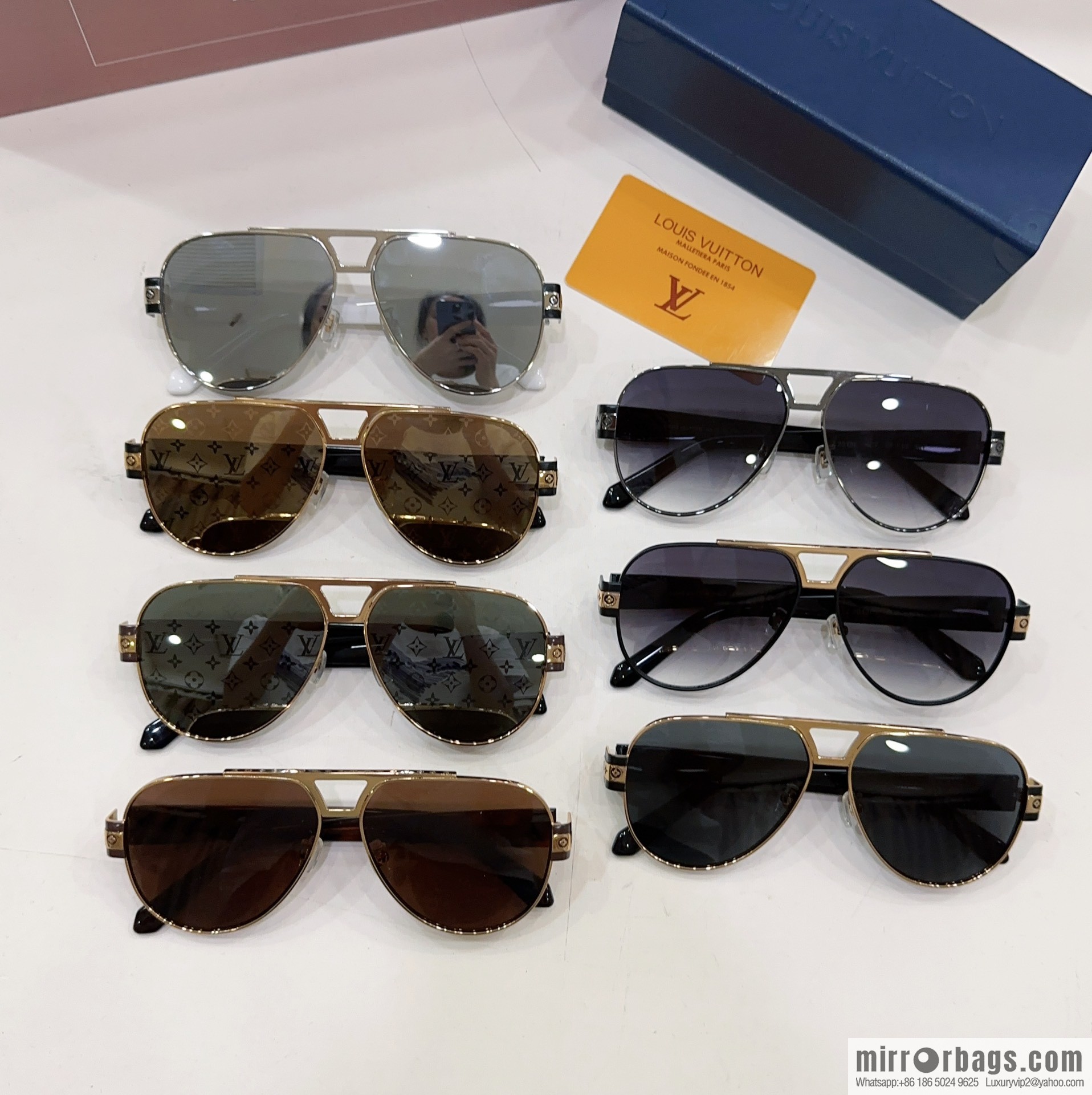LV Louis Vuitton Round Frame Unisex Sunglasses