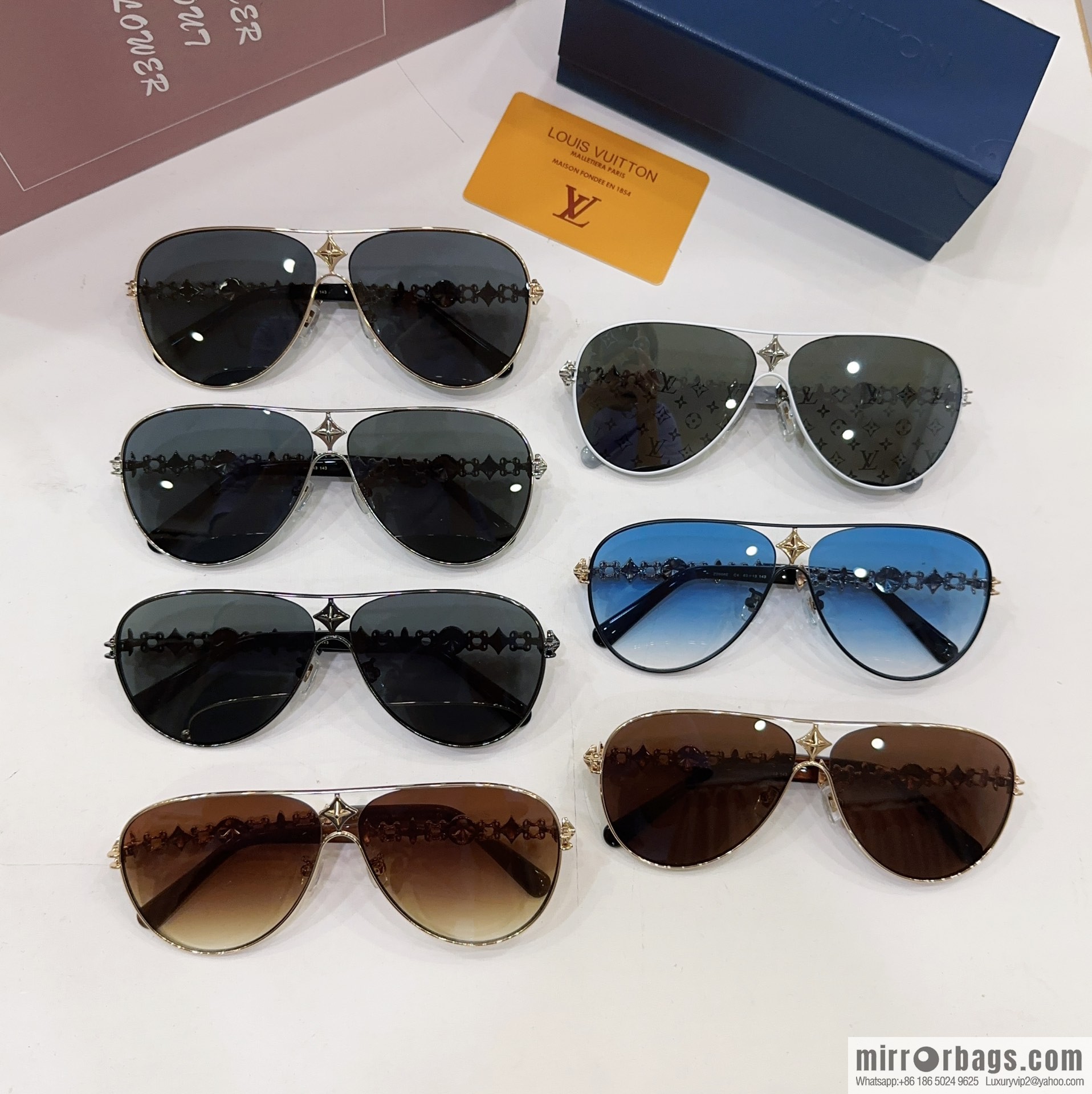 LV Louis Vuitton Round Frame Unisex Sunglasses