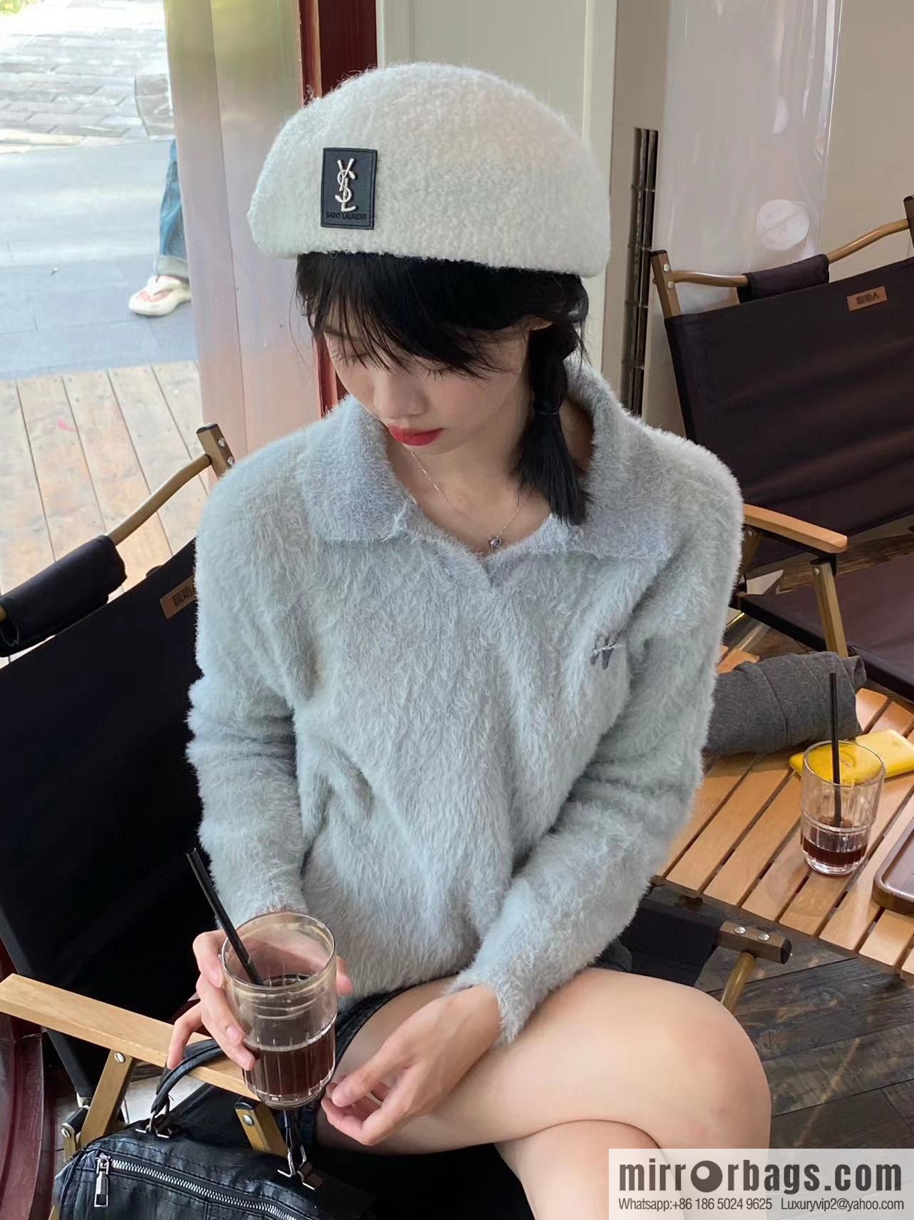 YSL Saint Laurent Corduroy Beret