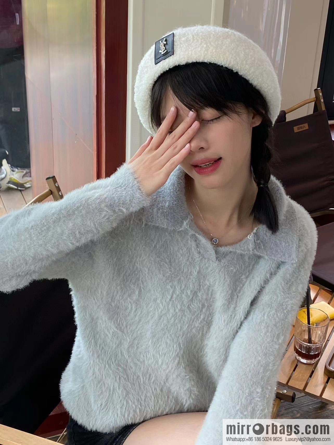 YSL Saint Laurent Corduroy Beret