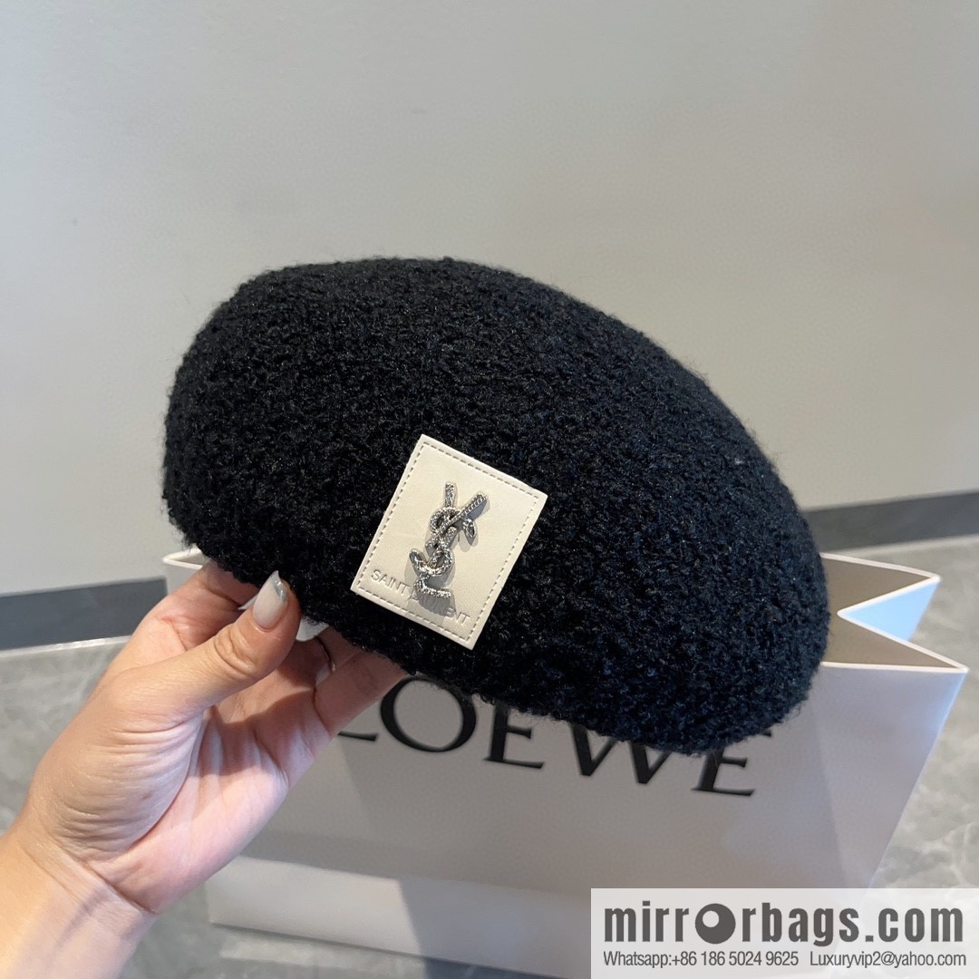 YSL Saint Laurent Corduroy Beret