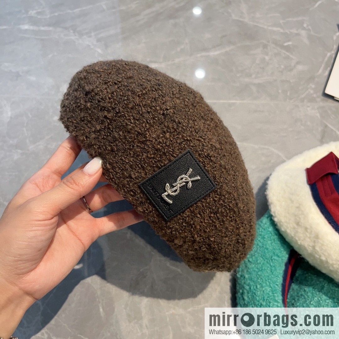 YSL Saint Laurent Corduroy Beret