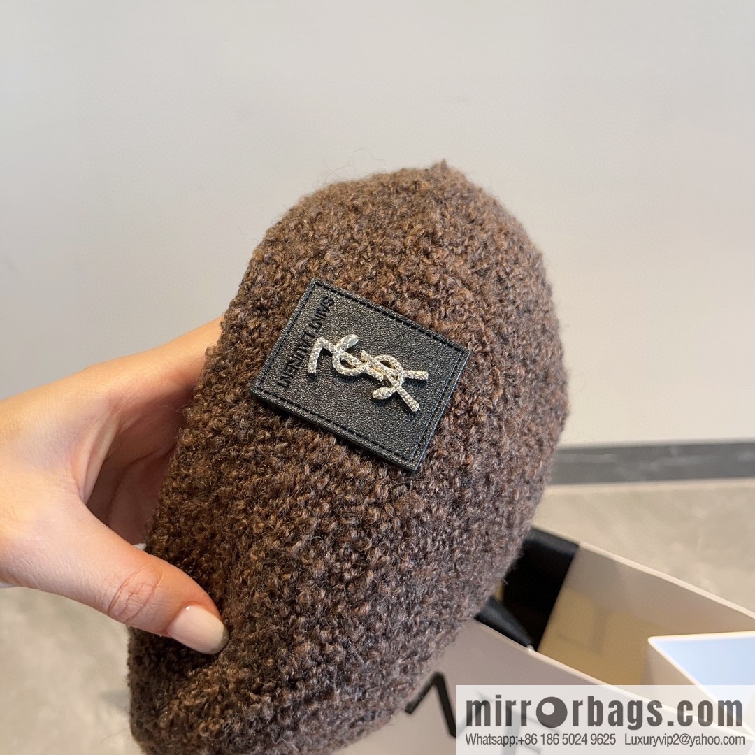 YSL Saint Laurent Corduroy Beret