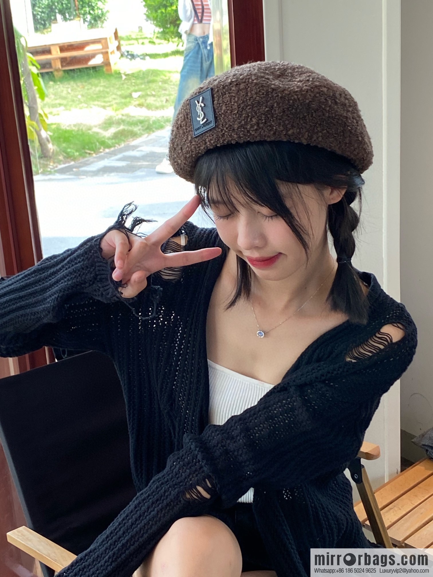 YSL Saint Laurent Corduroy Beret